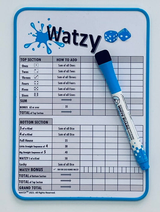 Watzy Magnetic Whiteboard Scorecard