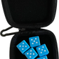 Sky Blue Floating Wood Dice - 5 Pack with EVA Case